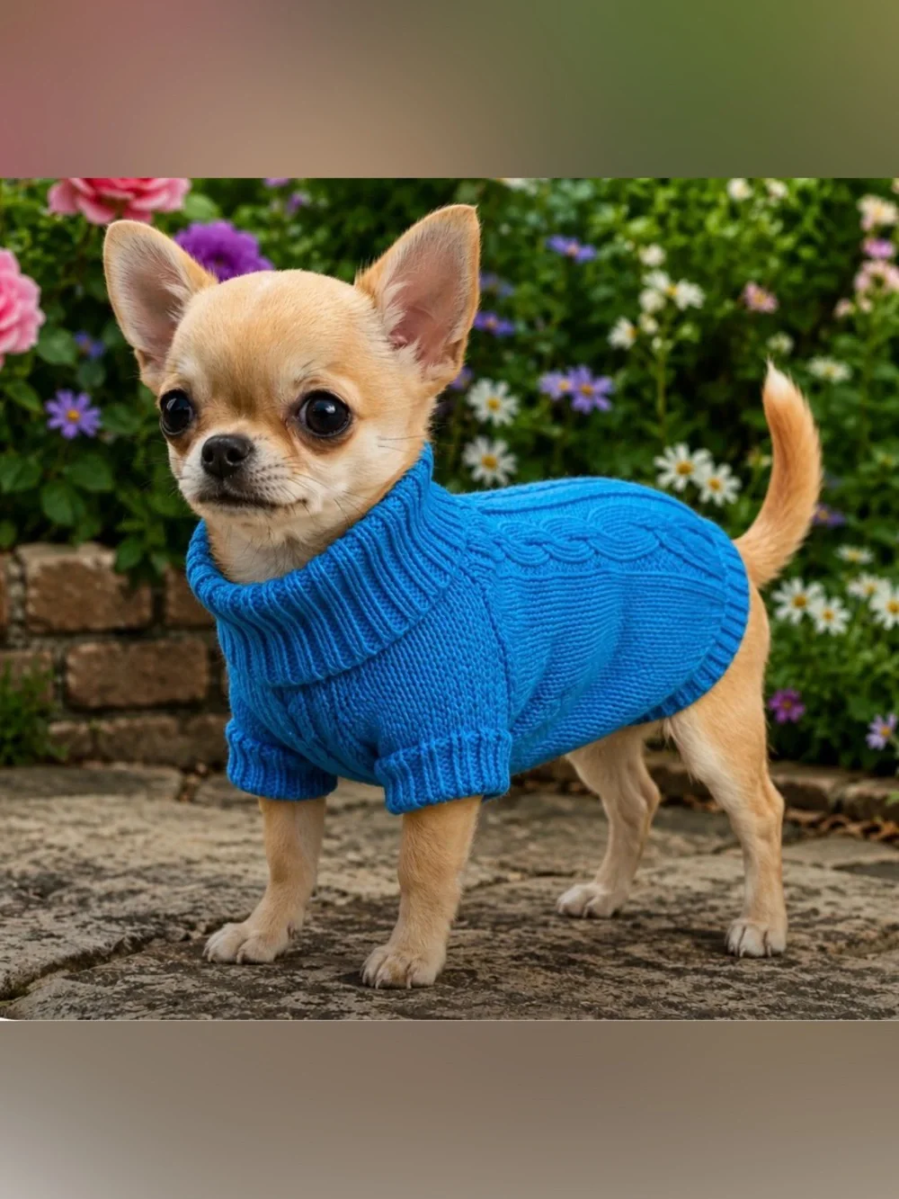 Pick 1 Chihuahua Pink Knit Turtleneck Dog Sweater - Soft Cozy Warm
